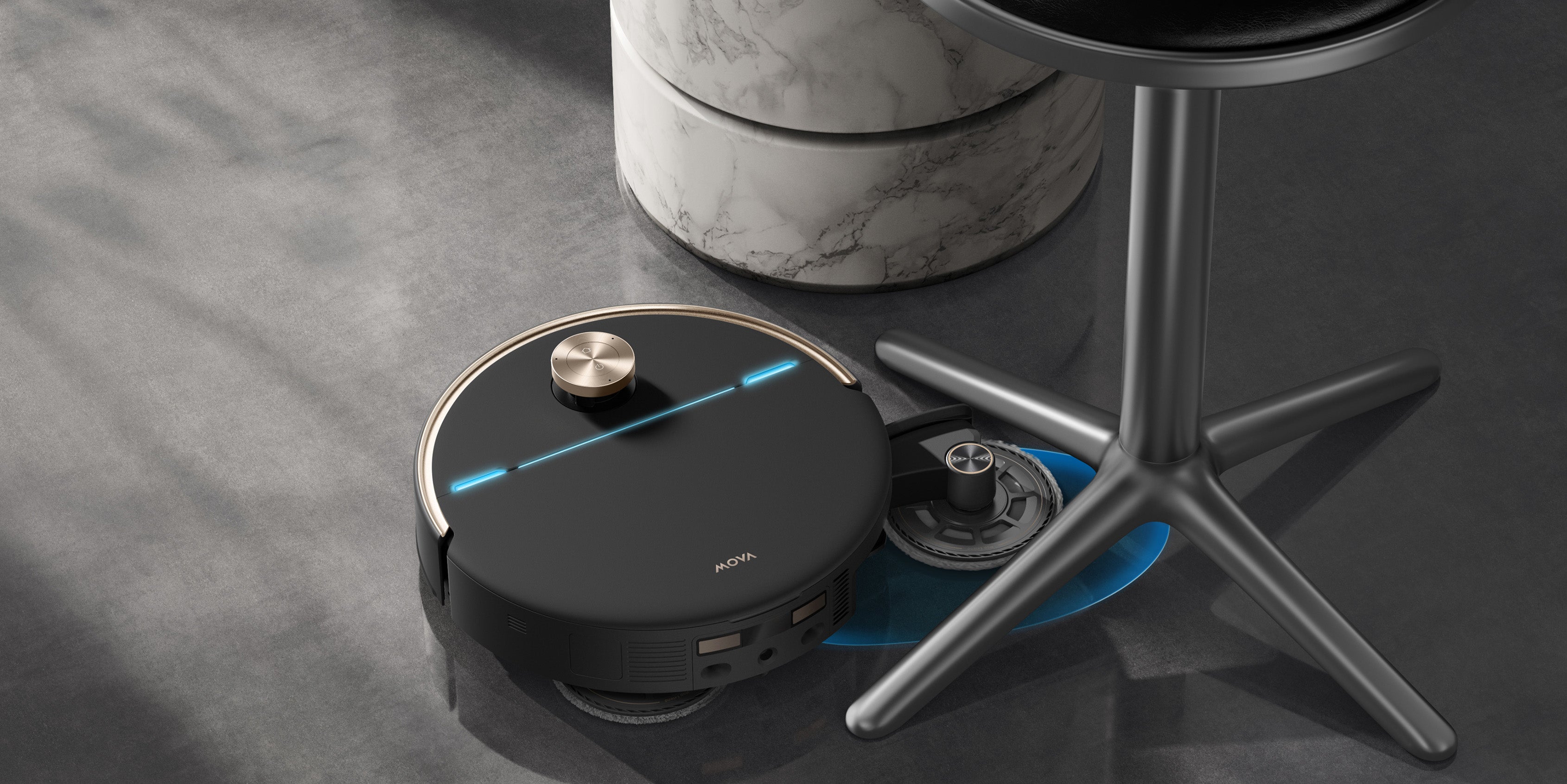MOVA V70 Ultra Complete X Robot Vacuum Black Adaptive Reach Around Complex Obstacles