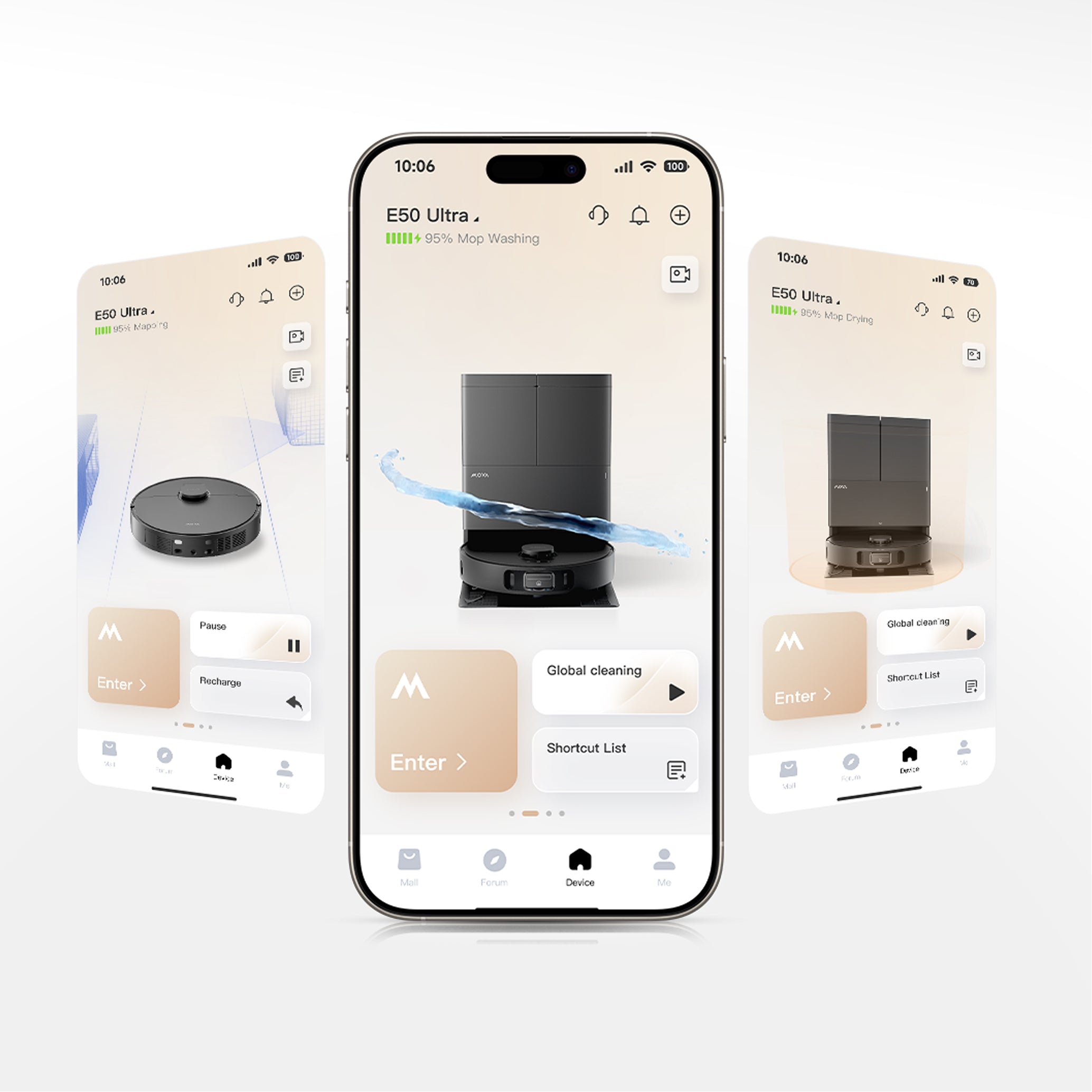 MOVA E50 Ultra Robot Vacuum Black Immersive App Animations