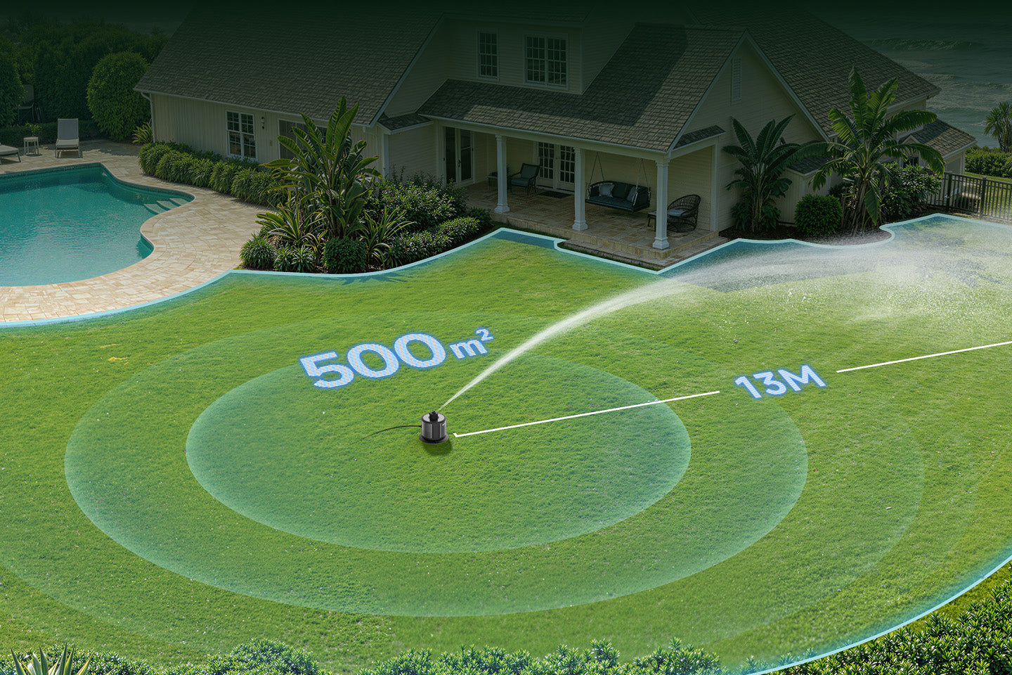 500m² Coverage, 13m Reach - 
