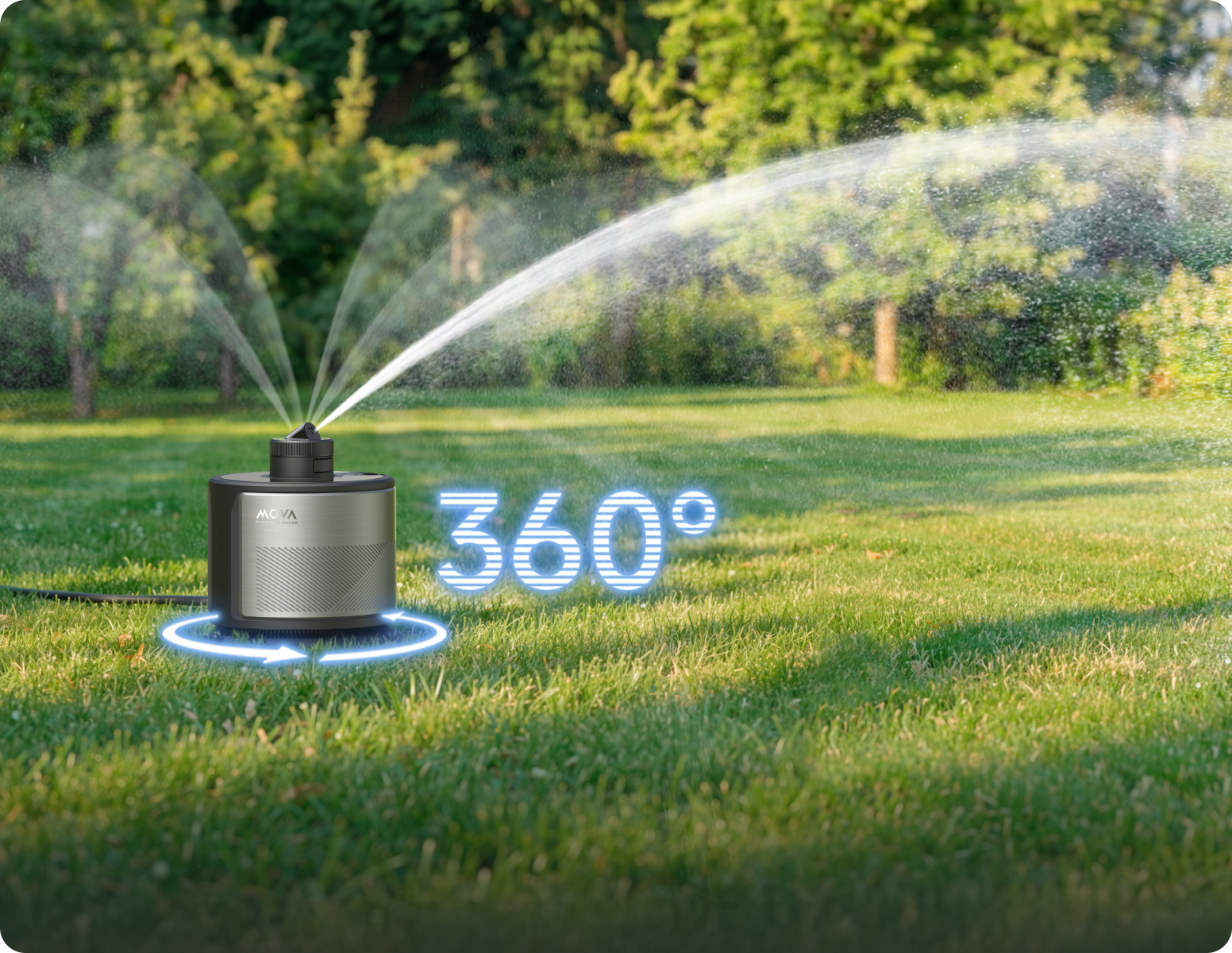 Adjustable 0–13m* range, designed for even, efficient coverage across larger lawn areas.