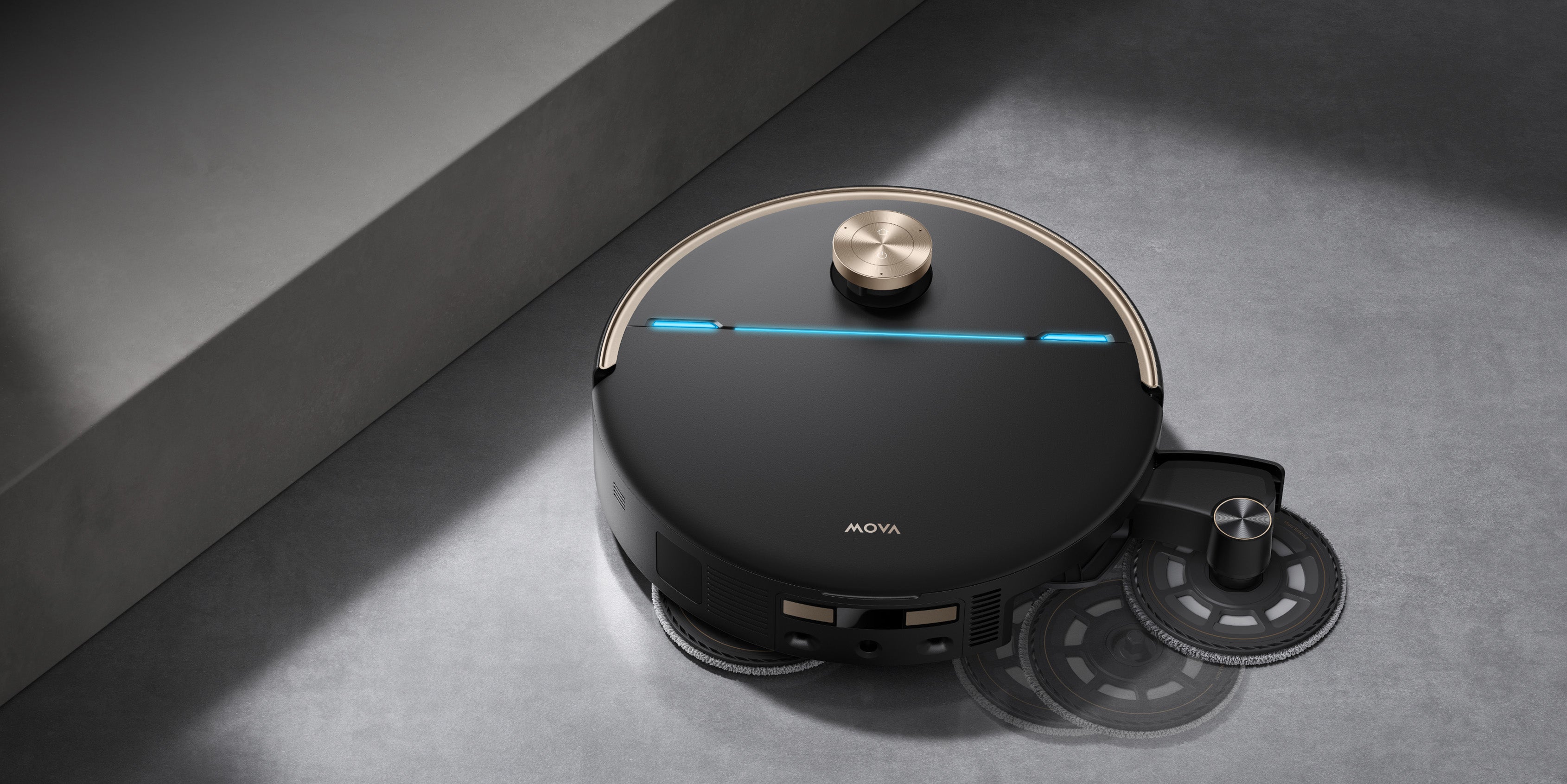 MOVA V70 Ultra Complete X Robot Vacuum Black Sweep & Stretch: Multi-Angles