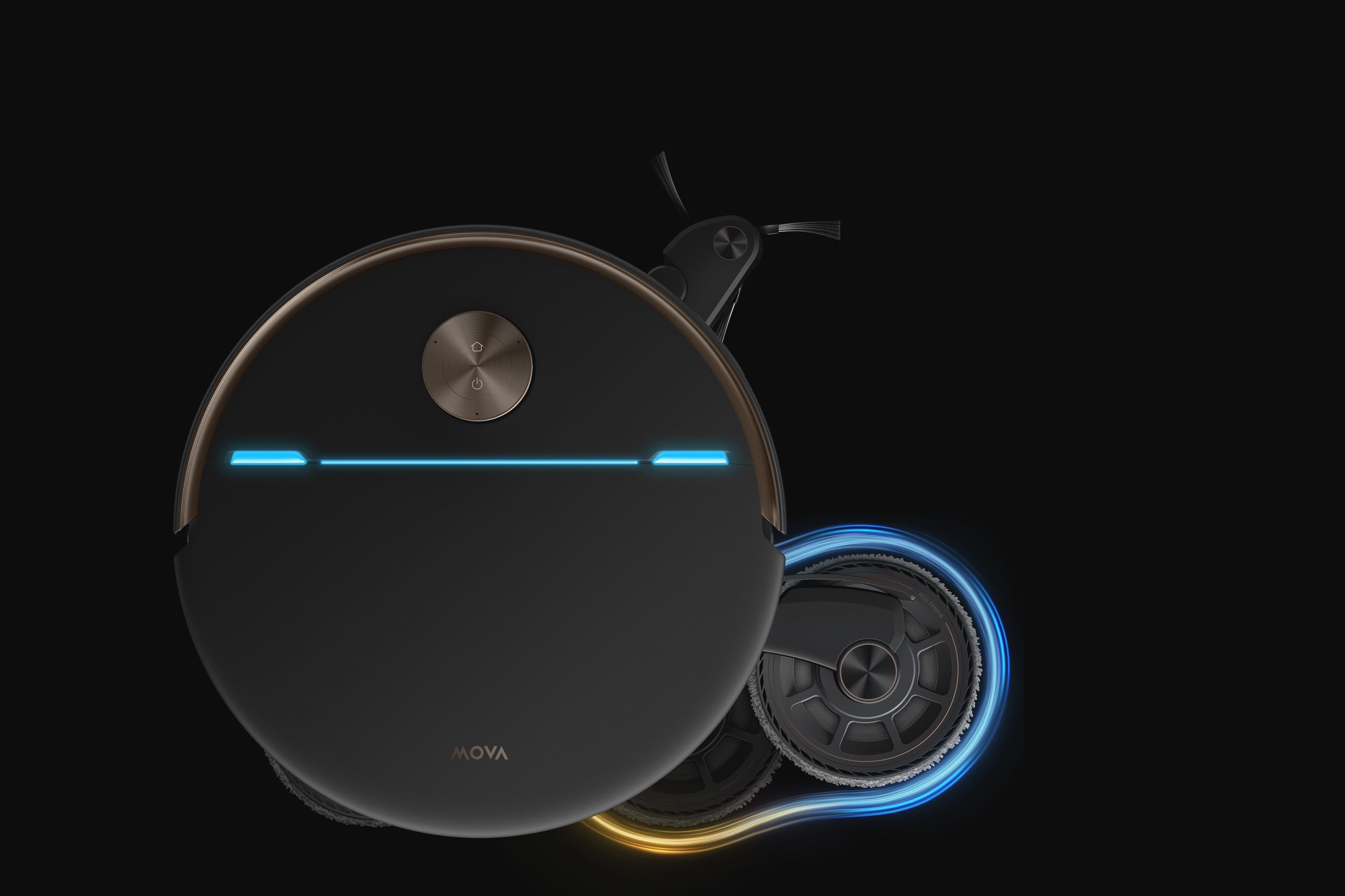 MOVA V70 Ultra Complete X Robot Vacuum Black 16cm* MaxiReachX™ Mop Extension