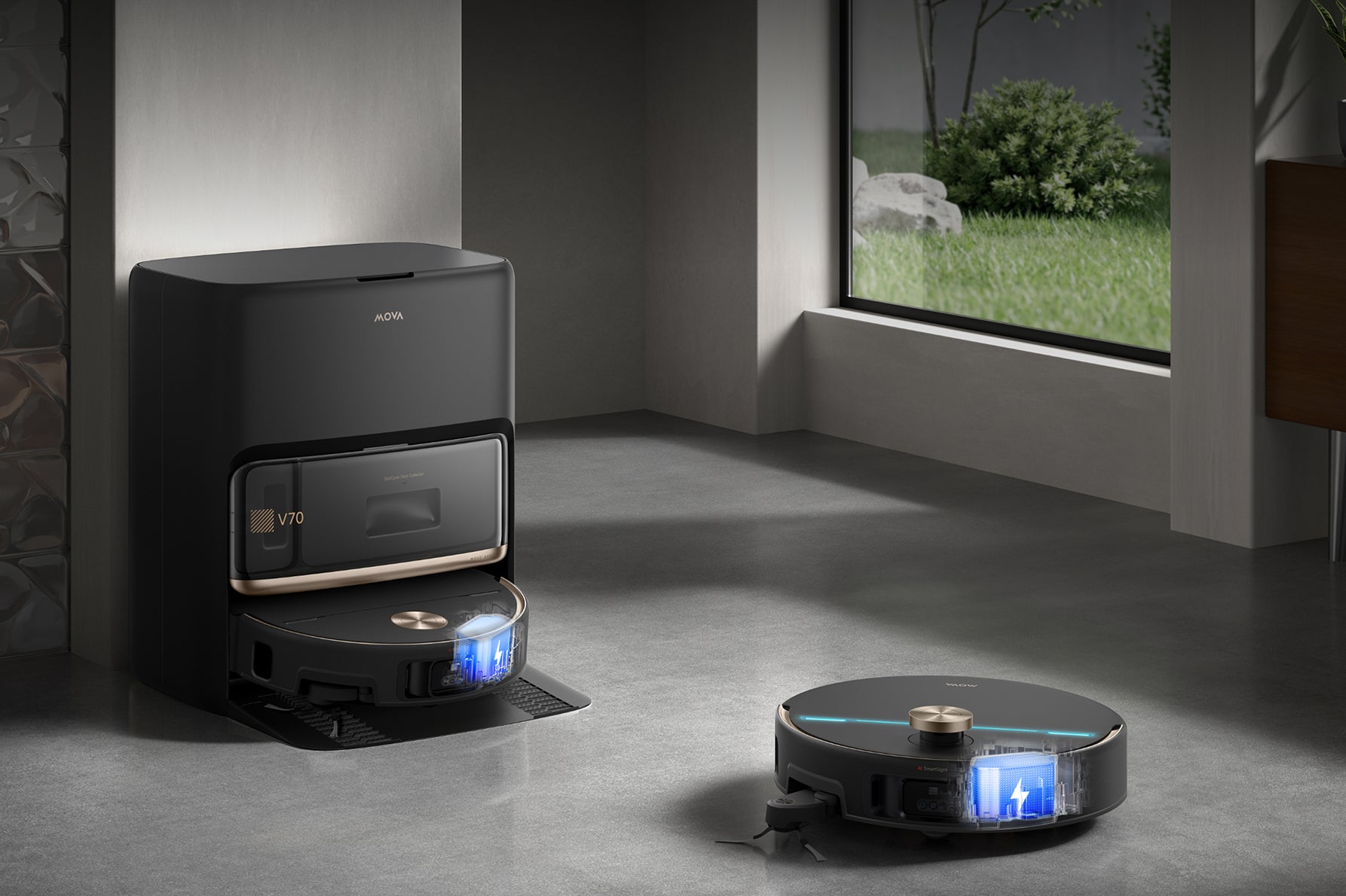 MOVA V70 Ultra Complete X Robot Vacuum Black Smart-Protect Fast Charging & Resume Cleaning