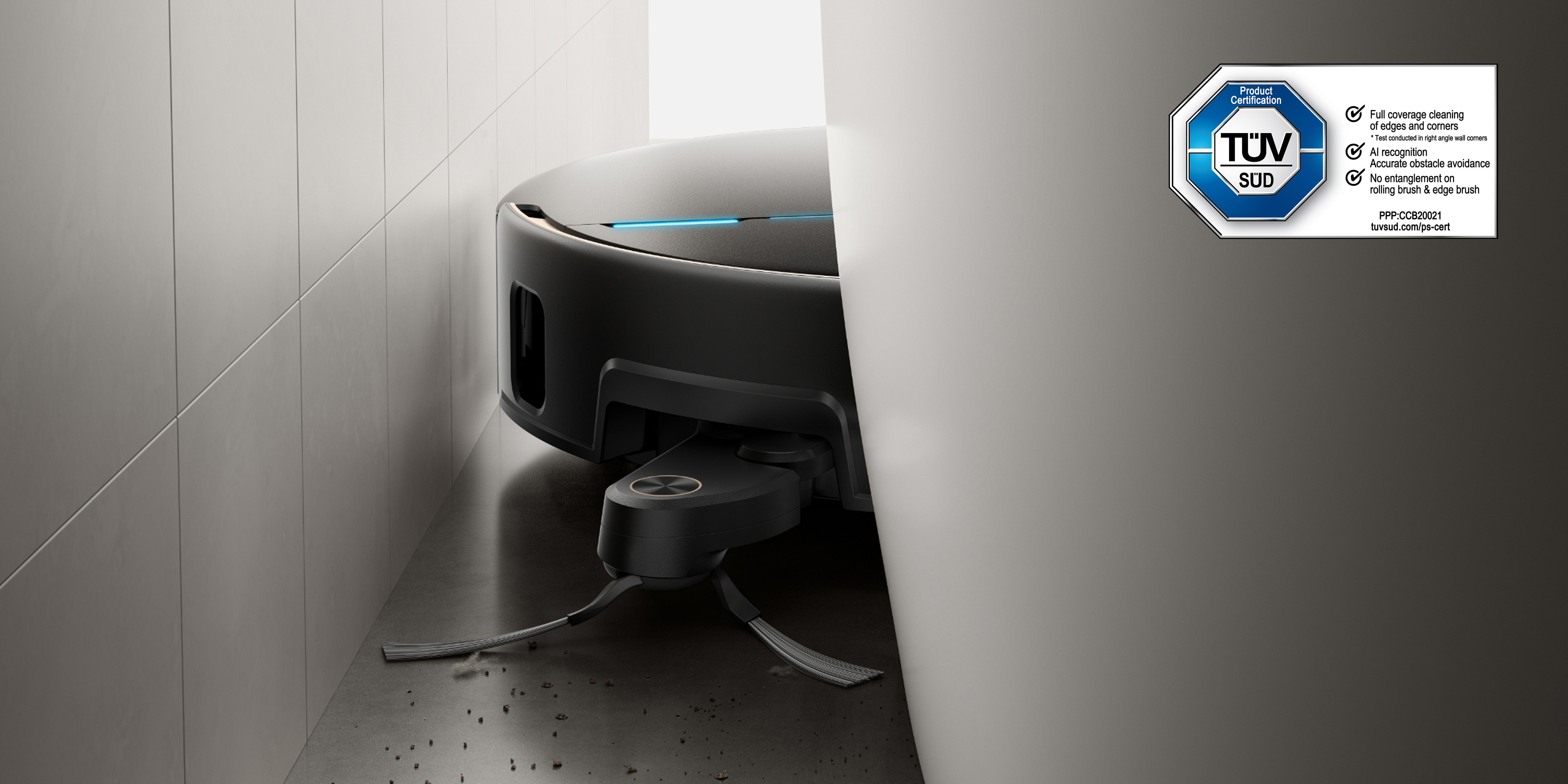 MOVA V70 Ultra Complete X Robot Vacuum Black Targeted Extension for Narrow Nooks